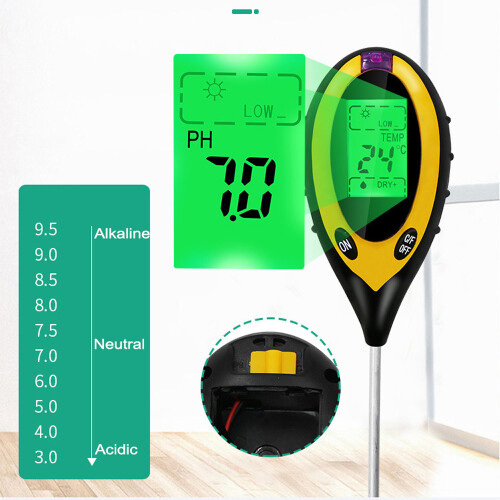 4-in-1 Digitaler Bodenanalysator pH Feuchtigkeit Temperatur 1