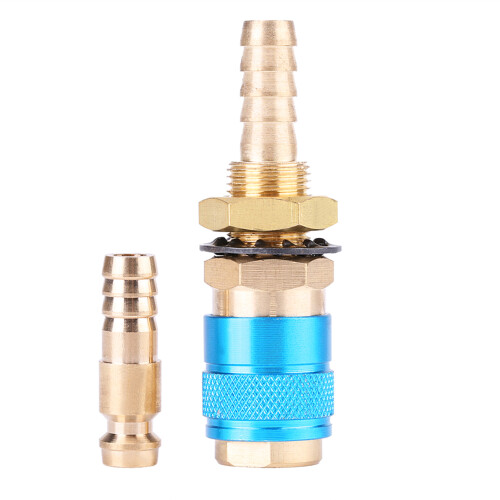 Water Cooled Gas Adapter Quick Connector MIG TIG Torch (Blue)