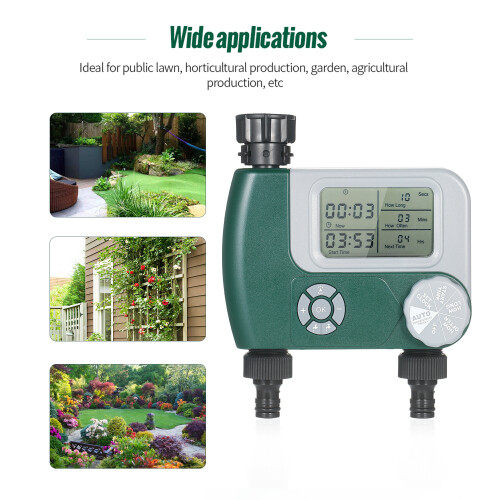 Programmierbarer digitaler Wasserhahn-Timer 2-Ausgang Outdoor Batterie 1