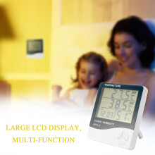 HTC-2 Digitalthermometer Hygrometer Uhr Kalender Alarm