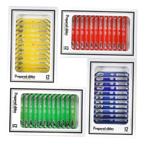 48pcs/set Plastic Microscope Slides Animals Insects Plants