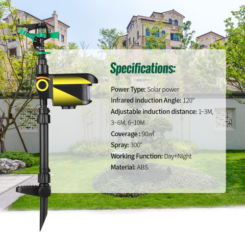 Solarbetriebener Tierabwehrer mit Bewegungssensor für Garten 1