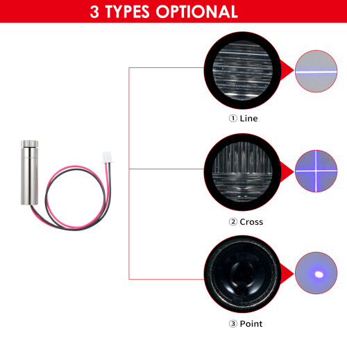 405nm 500mW Roter Laser-Graviermodul Einstellbar DIY 2