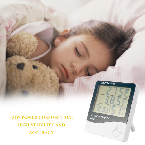 HTC-2 Digitalthermometer Hygrometer Uhr Kalender Alarm 1