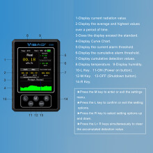 Handstrahlendetektor Geigerzähler TFT-Display Alarm