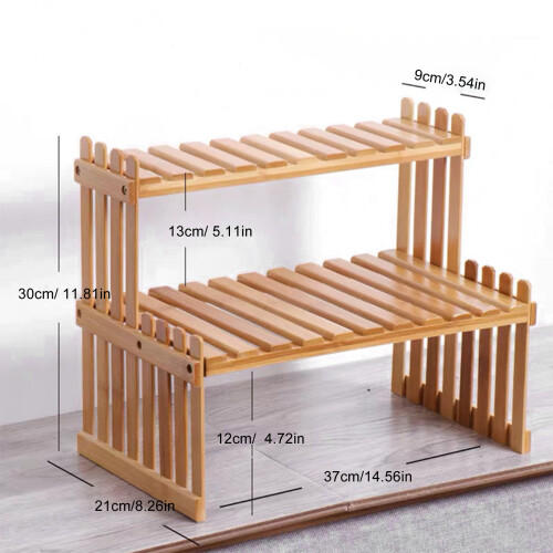Bamboo Plant Shelf Countertop Flower Pot Stand Multi-Function Rack 1