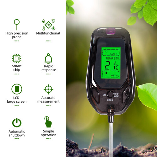 5-in-1 Digitaler Boden-pH-Meter Temperatur Feuchtigkeit 2