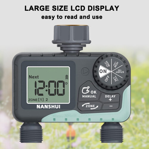Zweiausgang LCD-Gartenbewässerungscontroller Auto-Wassertimer 1
