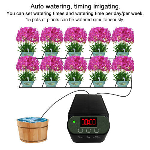 Solarbetriebener LCD-Gartenbewässerungscontroller Auto-Timer 2