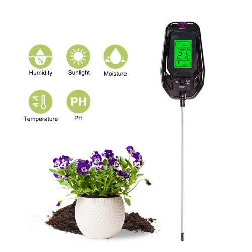5-in-1 Digitaler Boden-pH-Meter Temperatur Feuchtigkeit 1