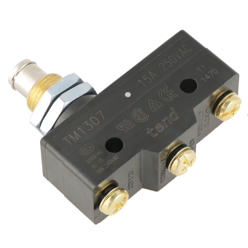 Black TM1307 Panel Mount Plunger Actuator Micro Limit Switch