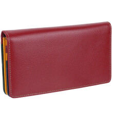(Red Multi) Golunski Leather Ladies Matinee Purse/Wallet RFID Protected