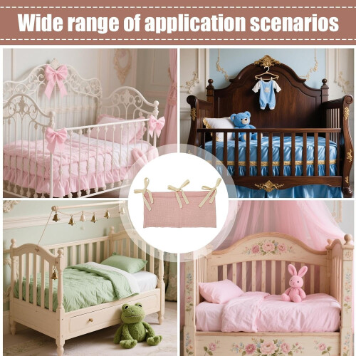 Bedside Organizer Diaper Storage Organizer With Two Pockets Space-Saving Caddy For Nursery Bedroom 2