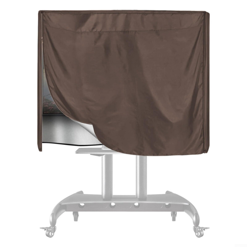 Mobile Tv Stand Cover Waterproof Case For 45-60 In Tvs Heavy Duty 210D Oxford Cloth With Adjustable Bottom Strap Coffee 9354506458959