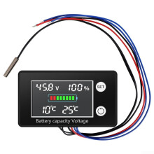 Battery Monitor 10-100V Car Battery Voltage Meter With Low Pressure Alarm Temperature Detection Digital Power Display