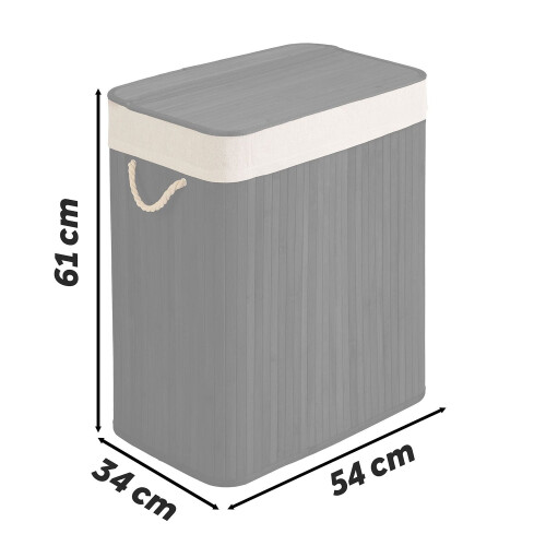Bambus Wäschekorb mit Deckel 100 l Massido 2