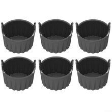 Multifunctional Silicone Ramekins 6 Piece Set For Air Fryer Muffins And Eggs Gray