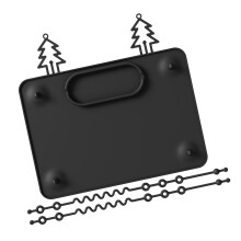 Suction Plate Placemat For Baby Silicone Toddler Feeding Mat Black Dishwasher Safe Easy Cleaning 1 Set With Fall-Proof Lanyard