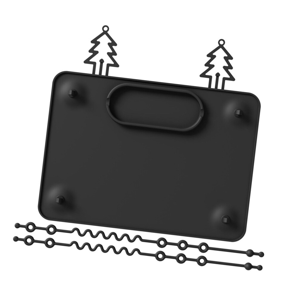 Silicone Placemat With Suction Cups, Portable Spill-Proof Food Tray, For Kids Mealtime, Indoor Outdoor, Black