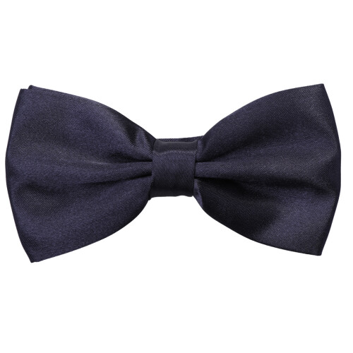 Men'S Polyester Silk Solid Bow Tie For Wedding Groom Party Navy Blue