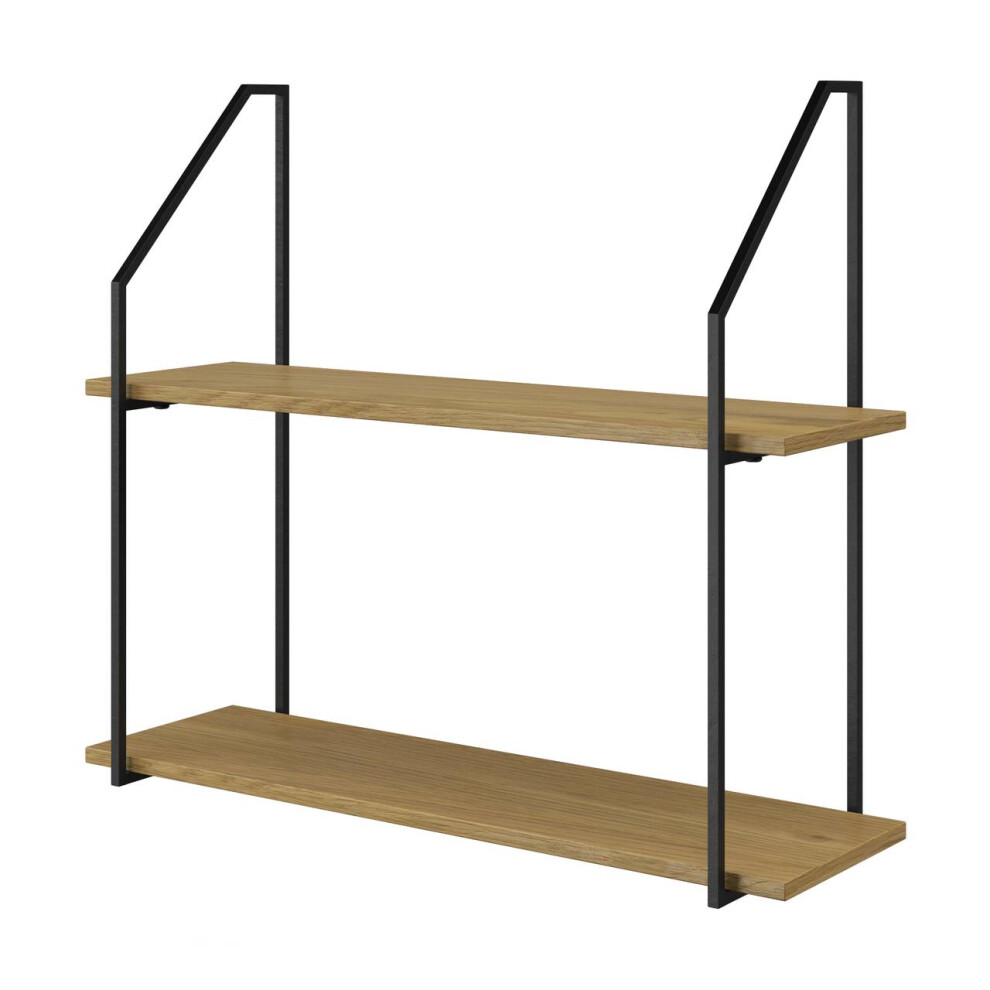 Urbnliving (Wild Oak) Modern Industrial Wall Shelf 52Cm