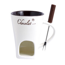 Chocolate Melting Mug With Fork Chocolate Fondue Mug Set-White
