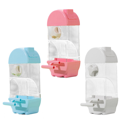 Semi Closed Automatic Bird Feeder Food Container for-White 1