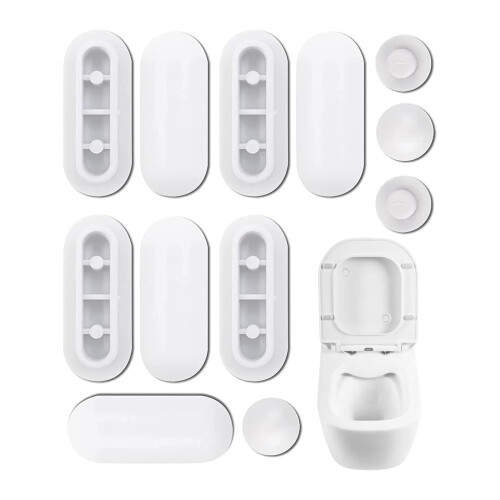Versatile Toilet Seat Cover Buffer Set, Suitable for-White