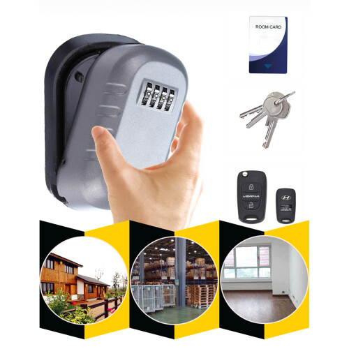 Lock Box Combination Key Safe Wall Mounted Key Box with 4 Digit 1