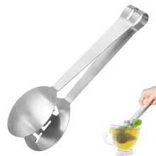 Tea Bag Tongs Anti-Scald Stainless Steel Round Tea Bag Squeezer Tea Bag Strainer For Loose Tea Ice Cube Gripper