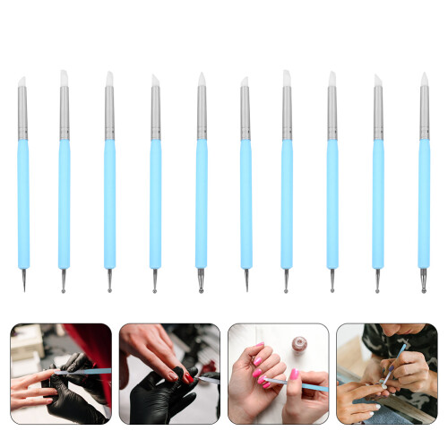 Set 10 Pezzi Per Gel UV Nail Art Doppia Punta 2