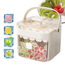 Ice Block Tray With Lid Freezer Mold, Kitchen Cooling Tool, 6.1x6.1x5.5 In, Handle, Outdoor Camping Bar Home Use