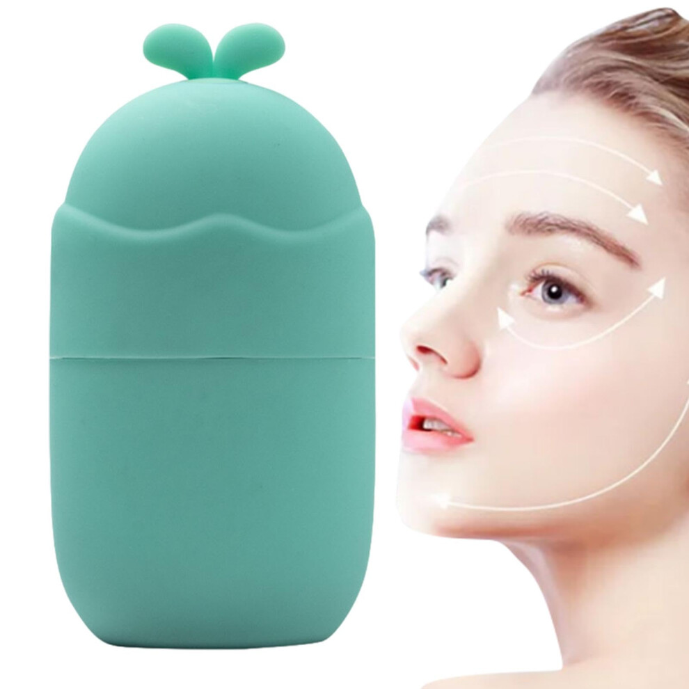 Green Ice Facial Cube Silicone Ice Mold For Face And Neck, Reusable Massage Roller Tool, Small Size,