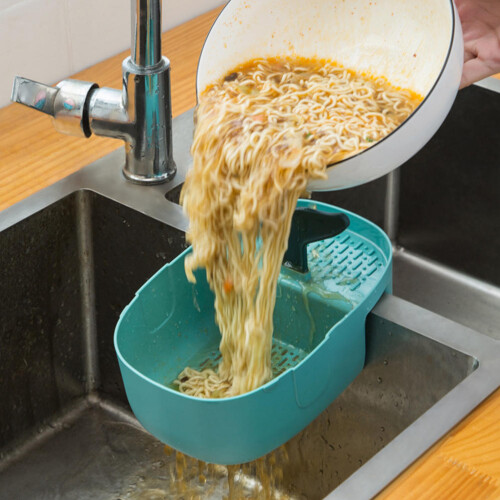 2Pcs Plastic Sink Strainer Basket Kitchen Sponge Holder Draining Rack 2