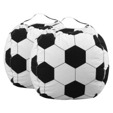 2Pcs Big Plush Soccer Bean Bag Cover Toy Storage Organizer