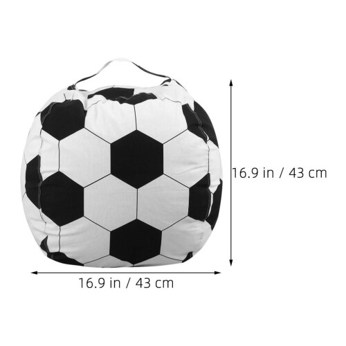 2Pcs Foldable Soccer Canvas Storage Bag Soft Plush Toy Organizer 1