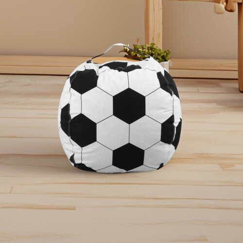 2Pcs Foldable Soccer Canvas Storage Bag Soft Plush Toy Organizer 2