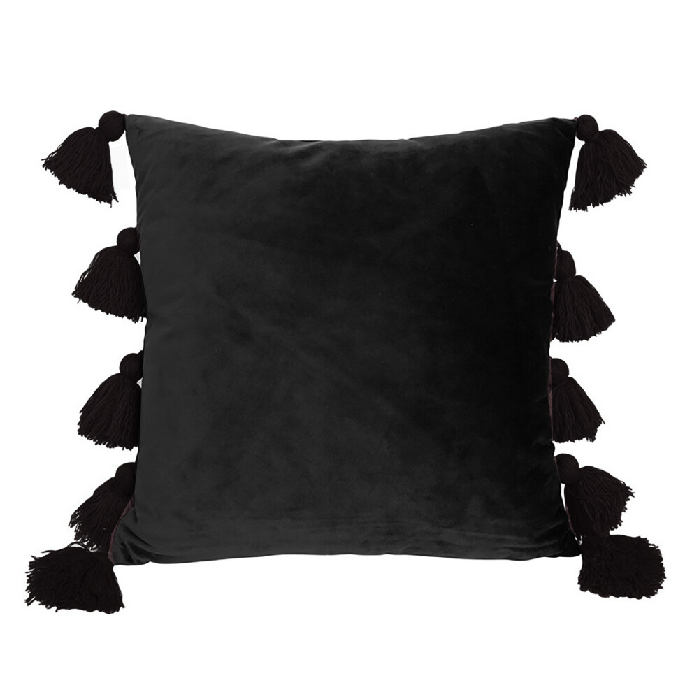 Velvets Throw Pillow Cushions Sleeve with Decorative Tassels-10