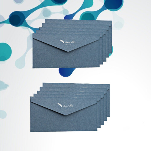 10St Retro Vergulde Envelop Bruiloft Uitnodiging Donkerblauw 1