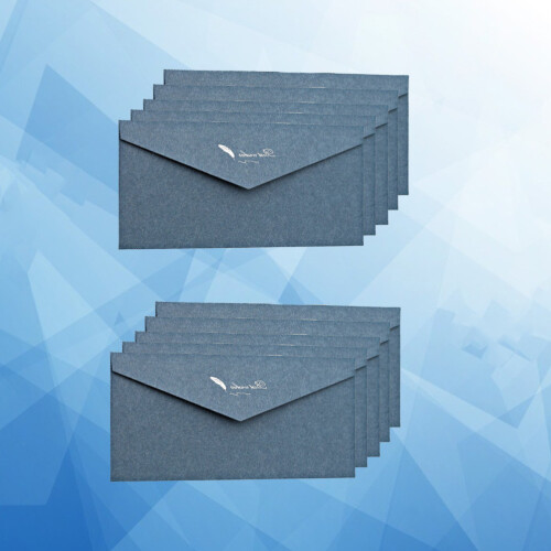 10St Retro Vergulde Envelop Bruiloft Uitnodiging Donkerblauw 2