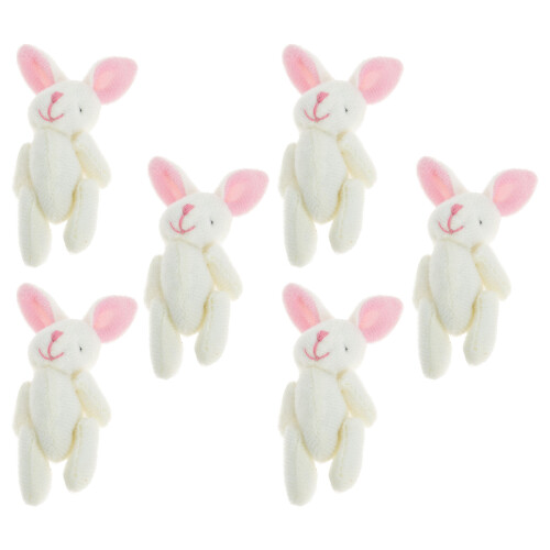 6Stk Gefüllte Hase Plüsch Hängender Anhänger