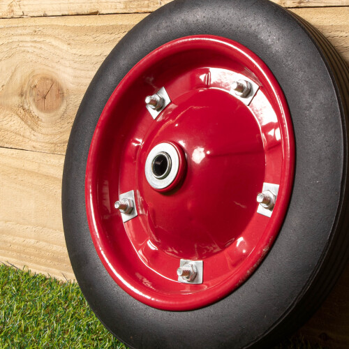 Samuel Alexander Replacement 13" x 3" Puncture Proof / Solid Wheelbarrow Wheel With Axle 2