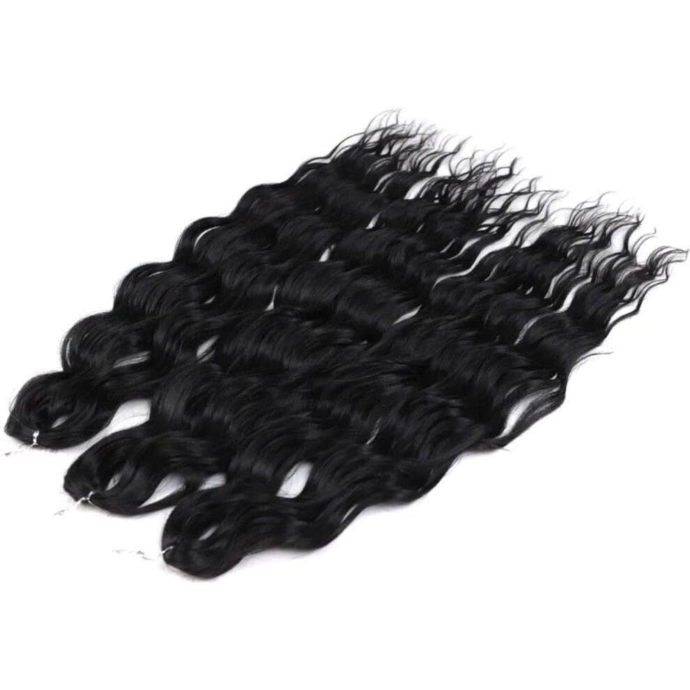 Unisex Synthetic Hair Water Wave Braiding Hair Extensions Ombre Blonde 1B Crochet Deep Wave Afro Curl Twist 24 Inches