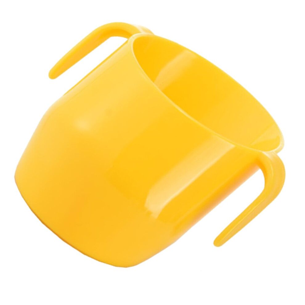 Yellow Portable Training Cup Double Handles Lemon Ergonomic Slanted Spout Spill Resistant Mug
