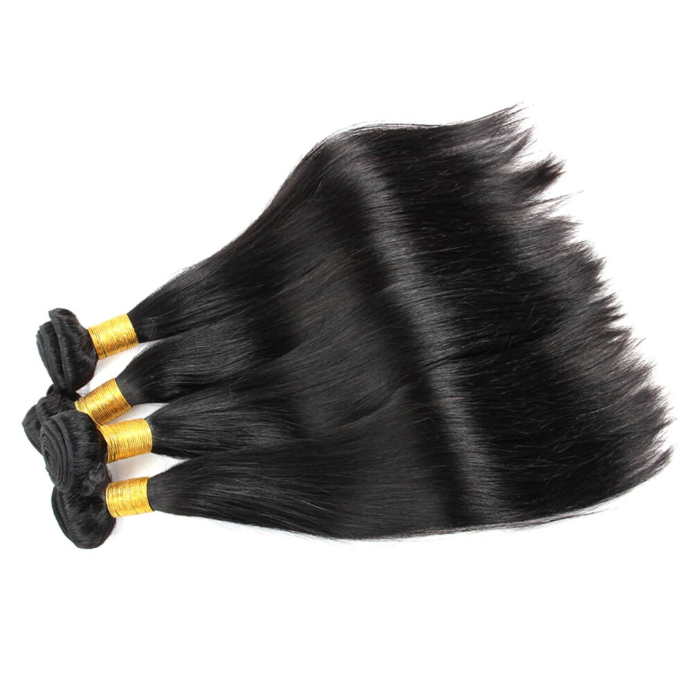 Unisex Brazilian Straight Hair Extensions Wefts Unprocessed Virgin Human Hair For Women Dye Bleach Curl Restyle Options