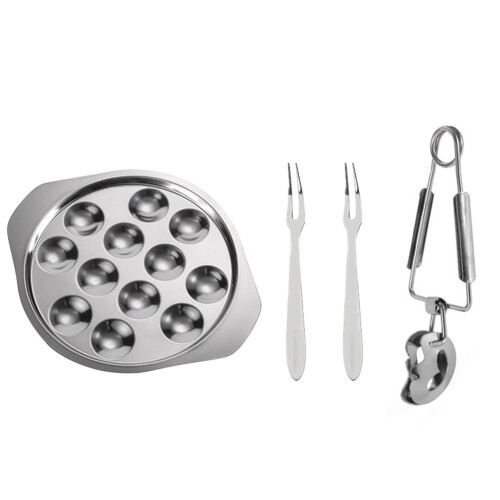 5 Set Piatti In Acciaio Per Con Forchette E Clip 1