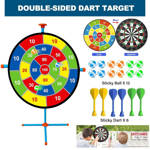 Magnetic Double Sided Dart Board Game Set for Kids