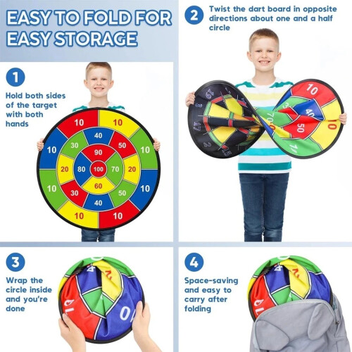 Magnetic Double Sided Dart Board Game Set for Kids 2