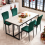 AINPECCA 4PCS Velvet Dinning Chair Green High Backrest 1