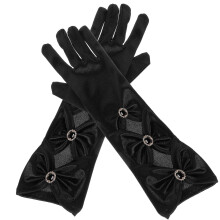 1 Paar Damenhandschuhe Satinmaterial Für Bankett Partywear
